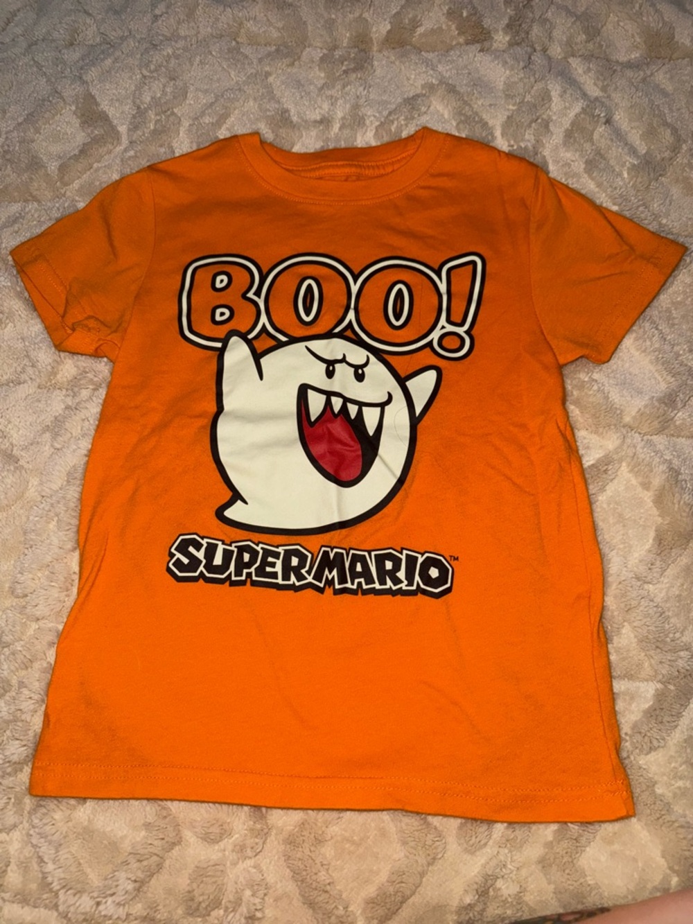Nintendo Kids Orange Super Mario 'BOO!' Graphic Tee
